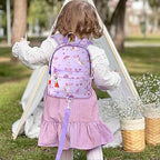 Toddler Backpack Leash with Anti Lost Wrist Link (Purple/Unicorn, Purple Link)