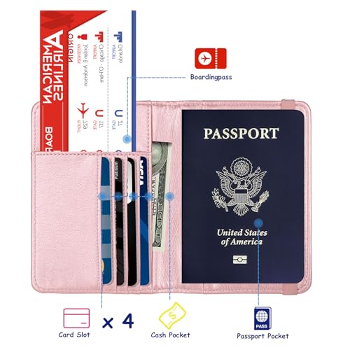 RFID Blocking Passport Holder (Rose Gold / Upgraded)
