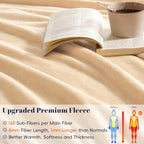Fleece Blanket Queen 90"x90" (Beige / Queen(90" X 90"))