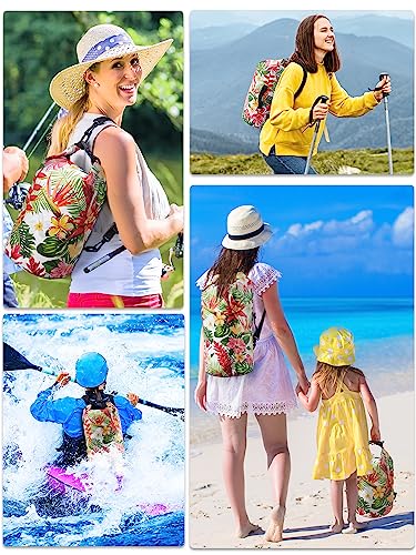 Waterproof Dry Bag Backpack with Emergency Whistle (40L / Flower)