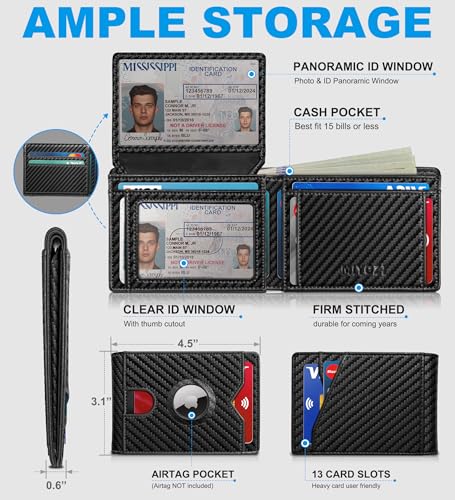 AirTag Wallet for Men (Black182)