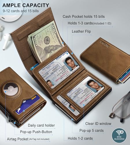 Airtag Wallet for Men (Red Brick121)