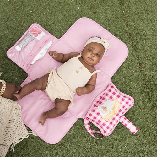 Portable Diaper Changing Pad (Raspberry Gingham)