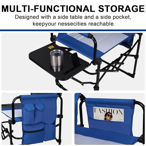 2 Pack Folding Director Chair for Outdoor (Blue)