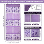16 Pockets Over Door Hanging Storage Organizer with 4 Kinds Pouches for Shoes (Medium-Purple: Pack of 1)
