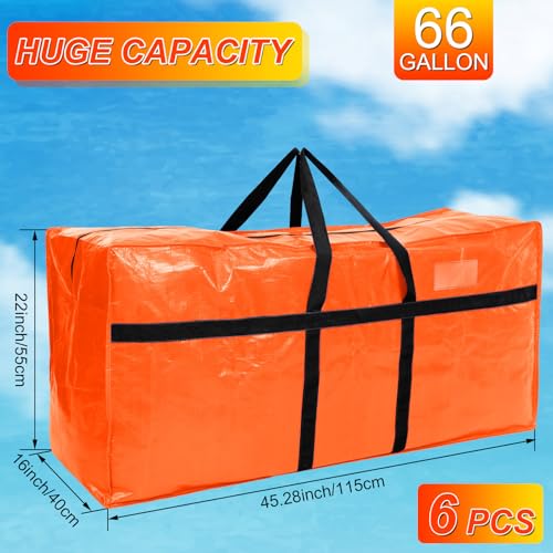 4 Pcs 66 Gallon Extra Large Moving Bags Heavy Duty Storage Bag (66 Gallon / Orange)