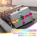 Luggage Straps for Suitcases Adjustable Travel Belt (Colorful geometry)