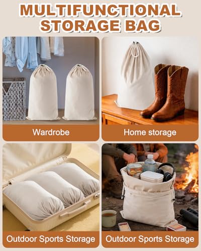 2 Pcs Shoe Bags for Travel (Beige / 21.2"x13.3")