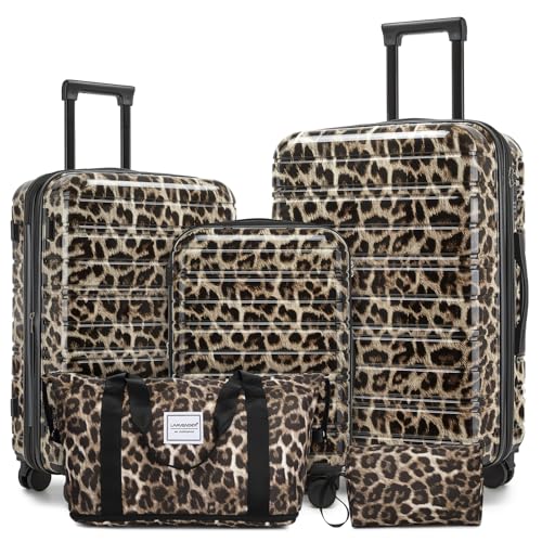 Luggage Sets 5 Piece (Cheetah / 5 Piece Set (20/24/28/DB/TB))