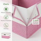 Storage Bins with Lids [3 (Pink&Cream / S(3-Pack))