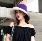 Women Summer Wide Brim Sun Hat Bucket Fishing Hats UV Protection (One Size / Lant001-purple)