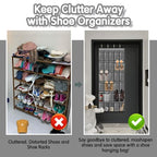 Over the Door Shoe Organizer with 30 Breathable Mesh Pockets (2PC-Gray)