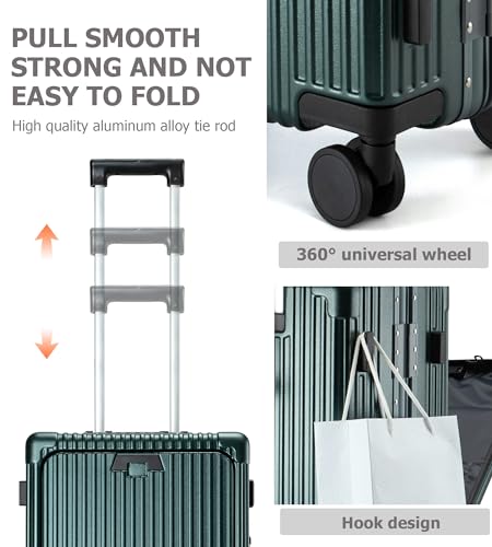 PC Hardside Carry On Luggage (A5-Forest Green (zipperless closure) / 20.8")