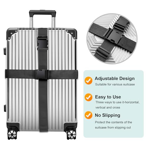 Luggage Straps for Suitcases (Black)