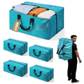 4 Pack Extra Large Moving Bags with Backpack Straps & Handles (Blue / 4 Pack)