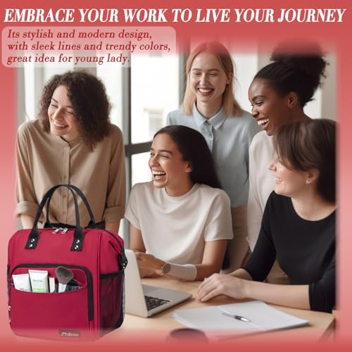 Red Lunch Box for Women for Work Insulated Lunch Bag for Female Adult (Large / A12: Red)