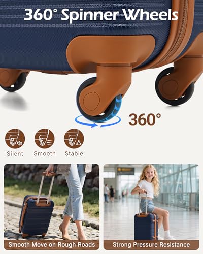 Luggage Sets with Spinner Wheels (3 piece set(DB) / NAVY)