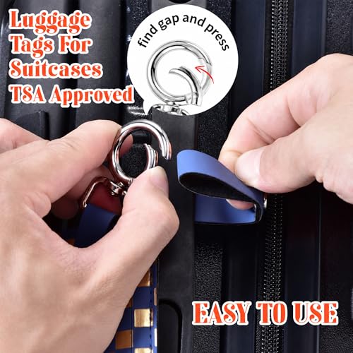 Luggage Tags for Suitcases Travel Accessories (Gray-blue+silver)