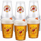 50 Pcs Fall Football Plastic Cups 12 oz for Party (Fall Football)
