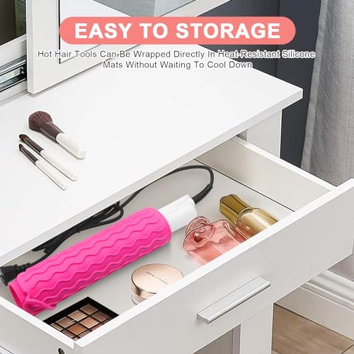 Plus Size Silicone Heat Resistant Mat for Hair Tools (Hotpink)