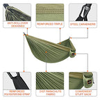 Camping Hammock (Army Green&khaki / Single 110''L x 55''W)
