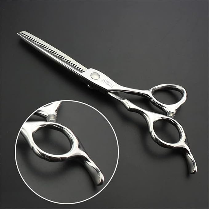 SHARONDS 6 Inch 440C High Hardness Stainless Steel Hair Scissors Hair Salon Hair Stylist Cutting Thinning Tool Barber Special (scissors set) (6 inch 2pc-B)