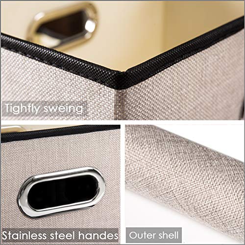 Foldable Storage Bin with Lid [1 (Light Grey / M(1-Pack))