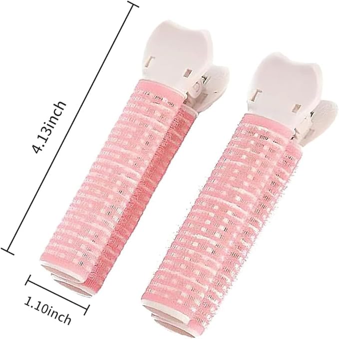 4PCS Pink Hair Rollers with Clip Volumizing Hair Root Clips Bangs Curler DIY Styling Accessories Tool Portable Volume Clip Self Grip Volume Hair Root, Care Styling Tools and Appliances