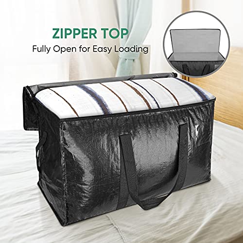 6 Pack Oversized Moving Bags with Reinforced Handles (6-Pack / Black)