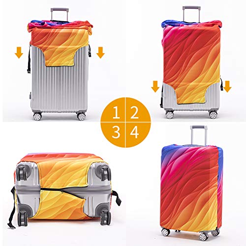 Travelkin Luggage Covers For Suitcase Tsa Approved Suitcase Cover Protector (Colour Stripe / M)