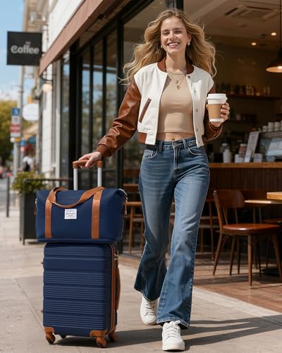 Luggage Sets with Spinner Wheels (3 piece set(DB) / NAVY)