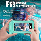 IP68 Waterproof Phone Pouch 2 Pack (Aqua Green White 2 pack)