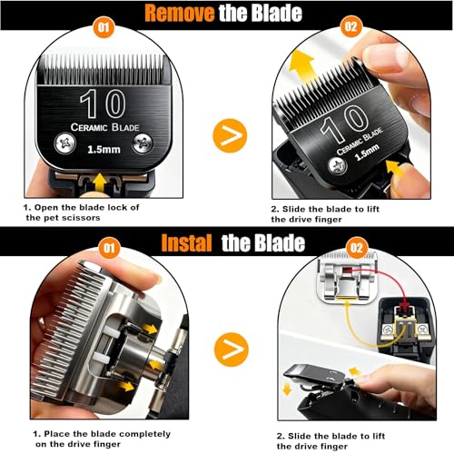 6Pack Dog Grooming Blades Compatible with Andis (Black-10303457 / Black)