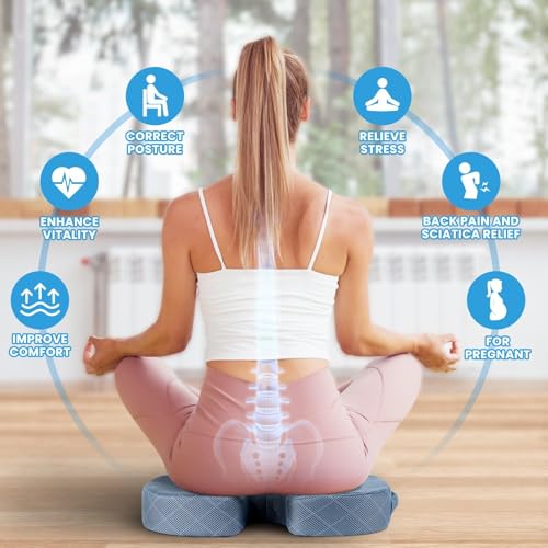 Memory Foam Office Chair Seat Cushion (X-Large / Light Blue)