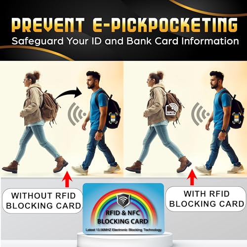 5 Pack RFID Blocking Card Protect Your Entire Wallet (Rainbow)