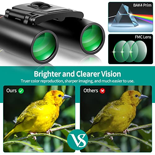 12X25 Small Binoculars with Clear Vision (12X25-YH / Black)
