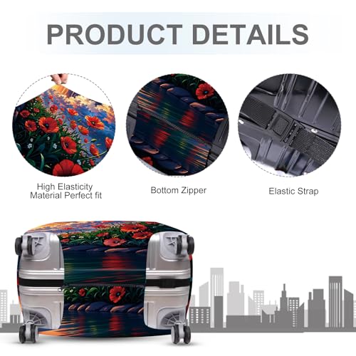 Poppy Flower Luggage Cover (#135 / XL(fits 32-34Inch suitcase))