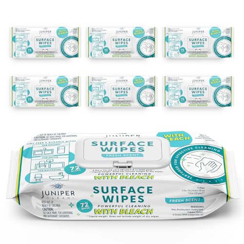 6 Pack Surface Cleaning Wipes with Bleach (72 Count (Pack of 6))