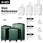 Luggage Set 3 Piece Lightweight Durable Hardshell (Dark Green)