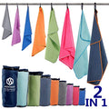 2 Pack Microfiber Camping Towels (Dark Blue / S: 32" x 16"+32" x 16")
