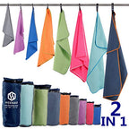 2 Pack Microfiber Camping Towels (Dark Blue / S: 32" x 16"+32" x 16")