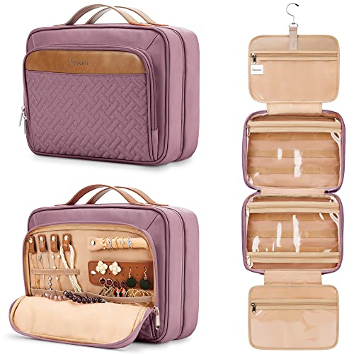 Travel Hanging Toiletry Bag for Women (Dark Purple / Large)