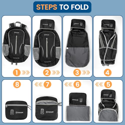 Lightweight Packable Backpack 25L (25L / Black B)