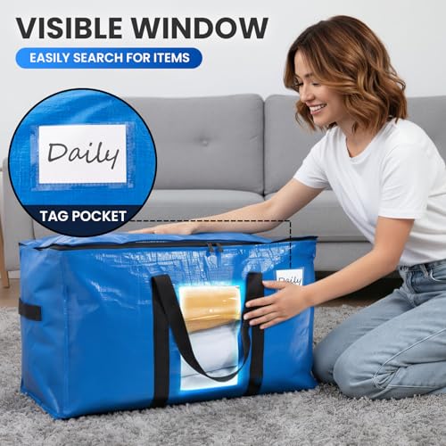 2 Pack Blue Extra Large Moving Bags (Blue / 2 Large)