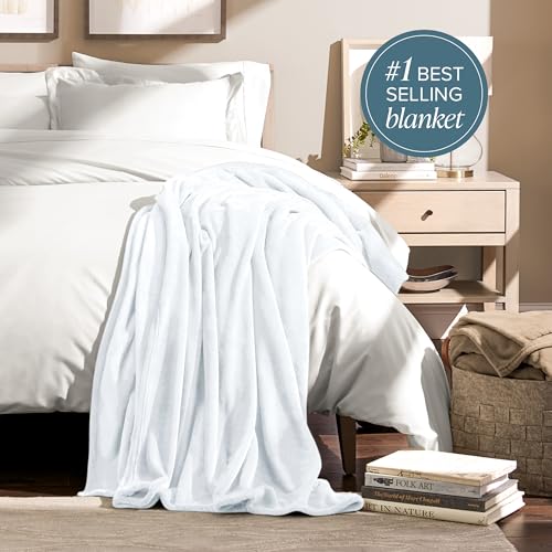 Fleece Blanket Luxury Microplush (Throw/Travel / 01 - White)