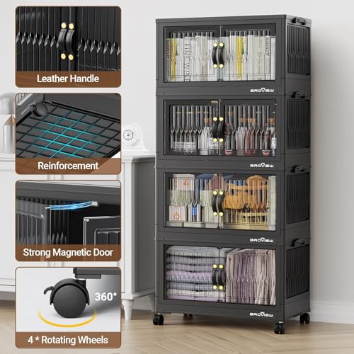 300Qt Stackable Storage Bins with Lid (Black / 60QT-5Pack)