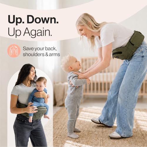 Original Hip Seat Baby Carrier for Babies & Toddlers up to 45 lbs (Olive)
