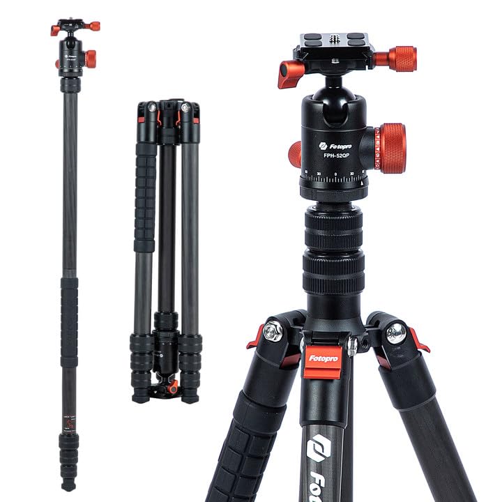 73" 185cm Carbon Fiber Travel Tripod for Camera (Orange / 73" Plus (Carbon Fiber))