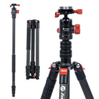73" 185cm Carbon Fiber Travel Tripod for Camera (Orange / 73" Plus (Carbon Fiber))
