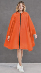 Rain Poncho Jacket Coat Hooded Zipper Style - Image 10